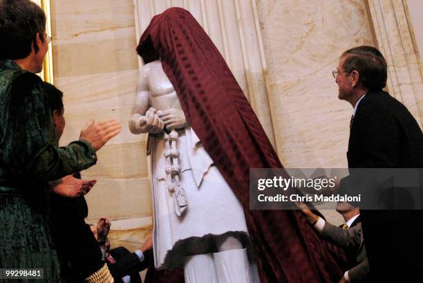 Sen. Pete Domenici , R-NM, at the dedication ceremony of the statue of Pueblo leader Po'pay in the Rotunda of Capitol. Po'pay led a revolt against...