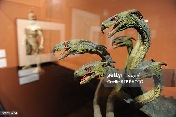 The Hydra, a seven-headed monster faced by Jason in "Jason and the Argonauts" is on display at the opening of "The Fantastical Worlds of Ray...