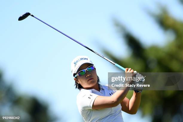 Nasa Hataoka of Japan hits her tee shot on the 16th hole during the second round of the Thornberry Creek LPGA Classic at Thornberry Creek at Oneida...