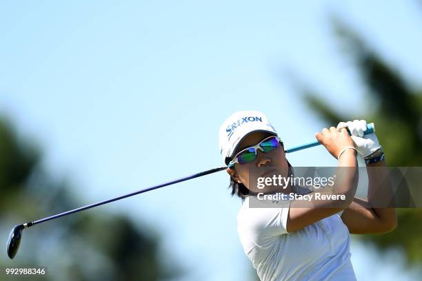 Nasa Hataoka of Japan hits her tee shot on the 16th hole during the second round of the Thornberry Creek LPGA Classic at Thornberry Creek at Oneida...