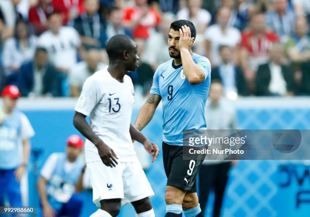 France v Uruguay - Quarter-finals FIFA World Cup Russia 2018 Luis Suarez disappointment at Nizhny Novgorod Stadium in Russia on July 6, 2018.