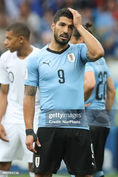 Luis Suarez during France v Uruguay - Quarter-finals FIFA World Cup Russia 2018 at Nizhny Novgorod Stadium in Russia on July 6, 2018.