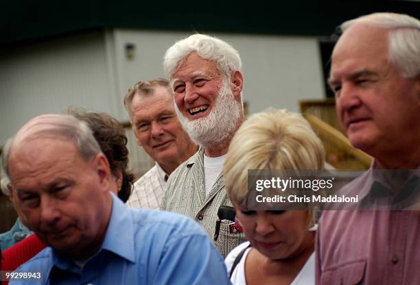 John Barrison Class of 1955, from Carpinteria, Ca., shares a laugh while on a tour of the Capitol grounds at the U.S. Capitol Page Reunion of the...