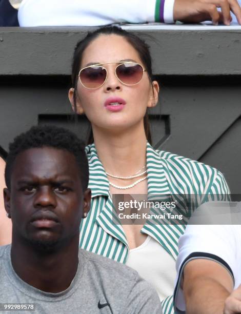 Olivia Munn attends day five of the Wimbledon Tennis Championships at the All England Lawn Tennis and Croquet Club on July 6, 2018 in London, England.