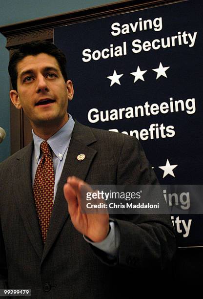 Rep. Paul Ryan, R-Wi., spoke today about his new legislation, HR 4851, the "Social Security Personal Savings Guarantee and Prosperity Act of 2004."...