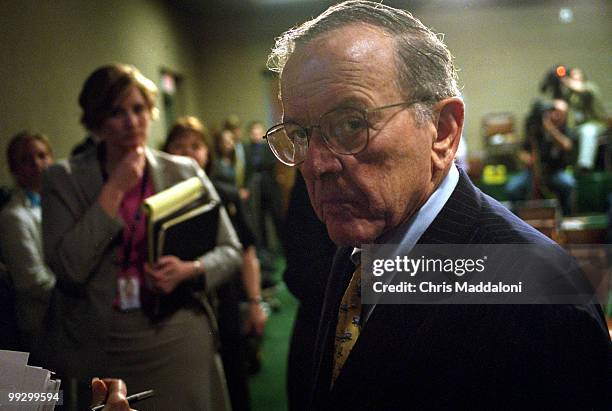 Sen. Ted Stevens, R-Ak., at a press conference to support up-or-down votes for judges, which could trigger the nuclear option over judicial nominees.