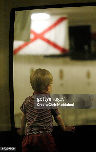 Tommy Kotschwar rides the Senate subway, visiting his father, Lance, majority general counsel, Committee on Agriculture.