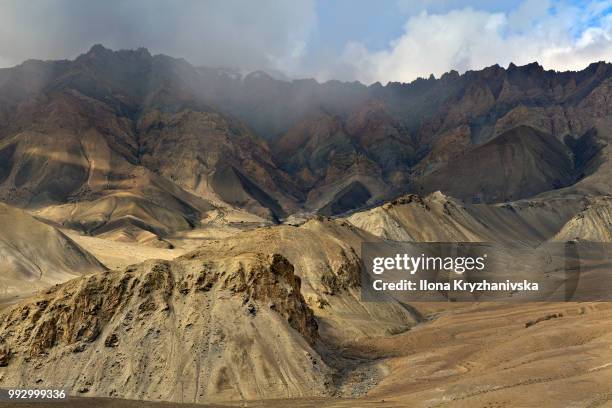 valley lamayuru. mists. - lamayuru stock pictures, royalty-free photos & images