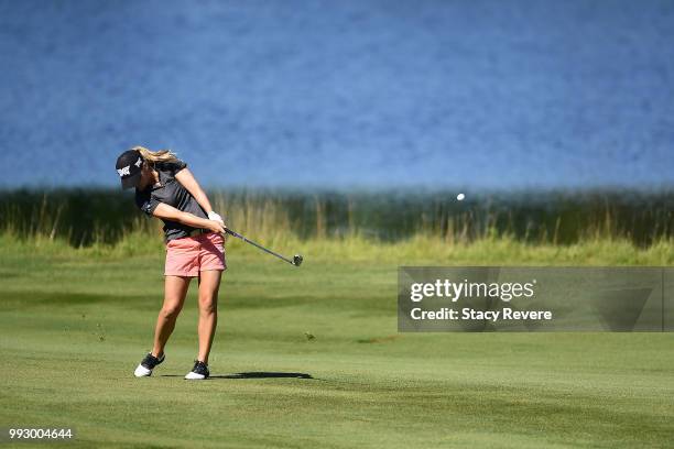 Austin Ernst hits her second shot on the 15th hole during the second round of the Thornberry Creek LPGA Classic at Thornberry Creek at Oneida on July...