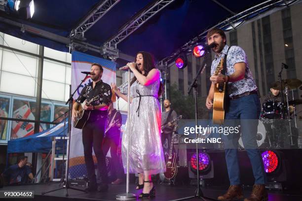 Charles Kelley, Hillary Scott, and Dave Haywood of Lady Antebellum on Friday, July 6, 2018 --