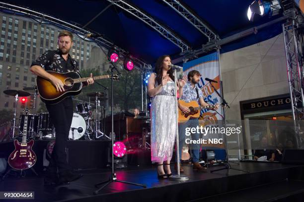 Charles Kelley, Hillary Scott, and Dave Haywood of Lady Antebellum on Friday, July 6, 2018 --