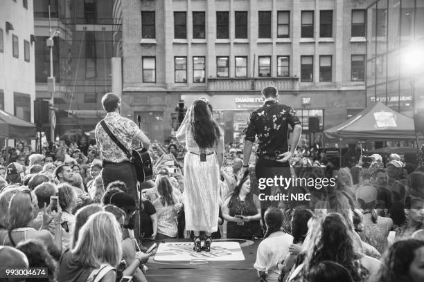 Dave Haywood, Hillary Scott, and Charles Kelley of Lady Antebellum on Friday, July 6, 2018 --