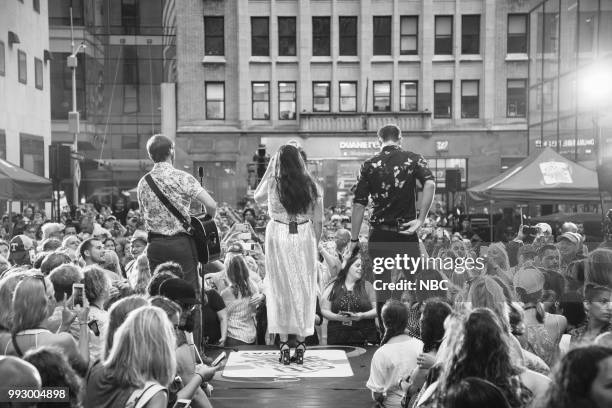 Dave Haywood, Hillary Scott, and Charles Kelley of Lady Antebellum on Friday, July 6, 2018 --