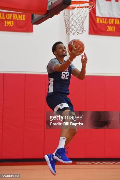 Reggie Hearn of Team USA goes to the basket during practice at the University of Houston on June 21, 2018 in Houston, Texas. NOTE TO USER: User...
