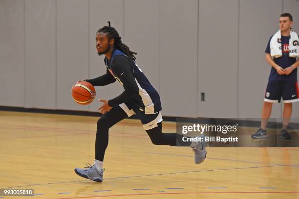 Marcus Thornton of Team USA handles the ball during practice at the University of Houston on June 22, 2018 in Houston, Texas. NOTE TO USER: User...