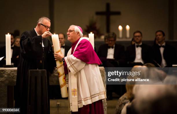Frank Otfried July , regional bishop of the Evangelische Landeskirche in Wuerttemberg, and Gebhard Fürst, bishop of the diocese of...