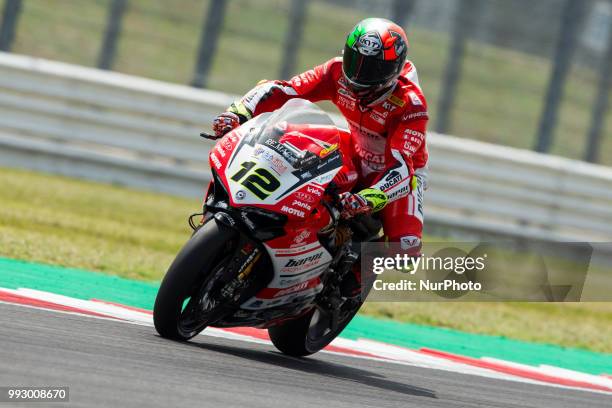 Xavi Fores of Barni Racing Team during the free practice of the Motul FIM Superbike Championship, Riviera di Rimini Round, at Misano World Circuit...