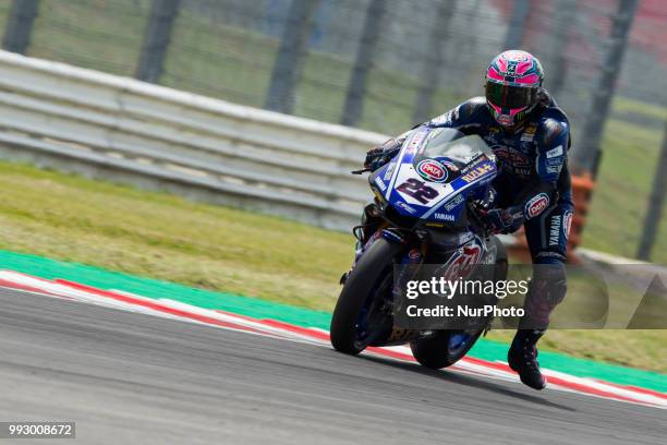 Alex Lowes of Pata Yamaha Official WorldSBK Team during the free practice of the Motul FIM Superbike Championship, Riviera di Rimini Round, at Misano...