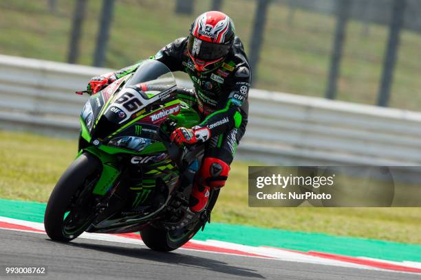 Tom Sykes of Kawasaki Racing Team during the free practice of the Motul FIM Superbike Championship, Riviera di Rimini Round, at Misano World Circuit...