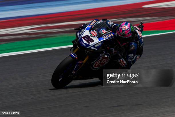 Alex Lowes of Pata Yamaha Official WorldSBK Team during the free practice of the Motul FIM Superbike Championship, Riviera di Rimini Round, at Misano...