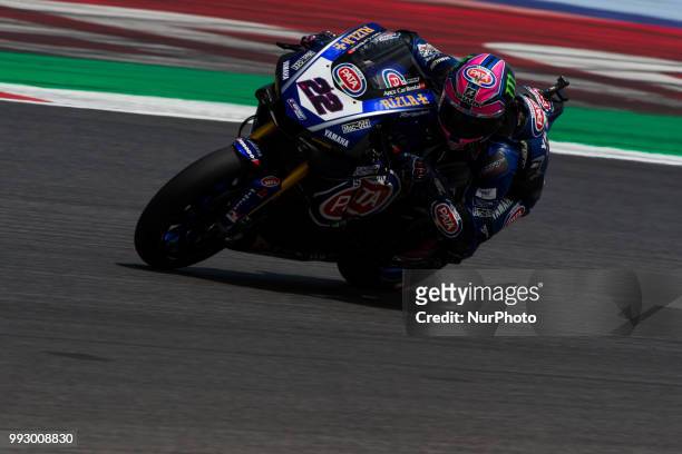 Alex Lowes of Pata Yamaha Official WorldSBK Team during the free practice of the Motul FIM Superbike Championship, Riviera di Rimini Round, at Misano...