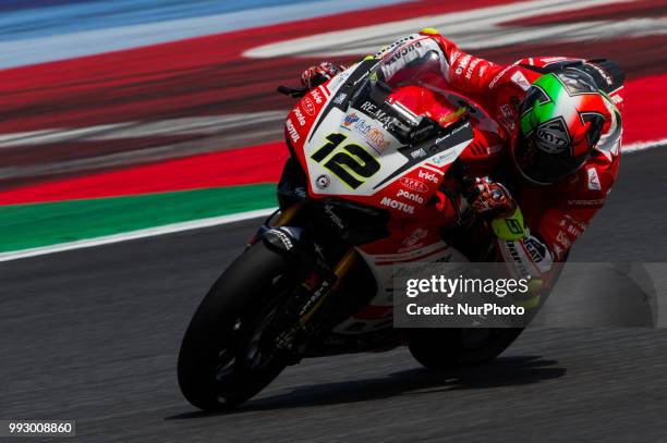 Xavi Fores of Barni Racing Team during the free practice of the Motul FIM Superbike Championship, Riviera di Rimini Round, at Misano World Circuit...