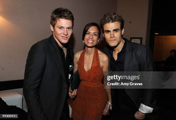 Actors Zach Roerig, Torrey Devitto and Paul Wesley backstage during the 12th annual Young Hollywood Awards sponsored by JC Penney , Mark. & Lipton...