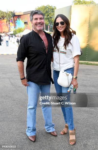 Simon Cowell and Lauren Silverman attend as Barclaycard present British Summer Time Hyde Park in Hyde Park on July 6, 2018 in London, England.