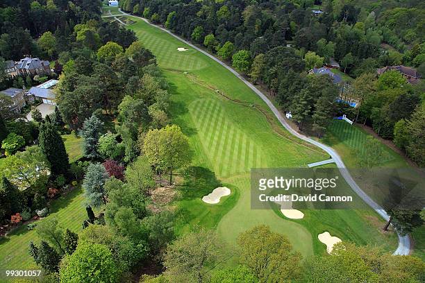View of the par 4, 15th hole on the recently renovated West Course at the Wentworth Club venue for the 2010 BMW PGA Championship at Wentworth on May...