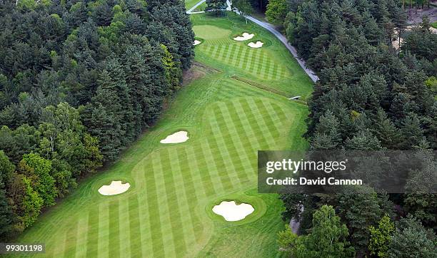 View of the par 4, 13th hole on the recently renovated West Course at the Wentworth Club venue for the 2010 BMW PGA Championship at Wentworth on May...