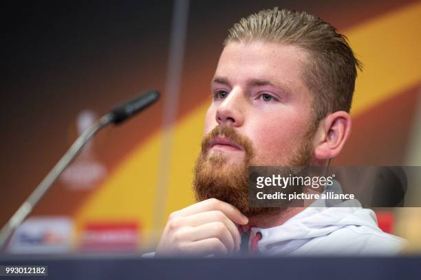 Cologne's goalkeeper Timo Horn can be seen during a press conference at the RheinEnergieStadion in Cologne, Germany, 1 November 2017. Cologne will...