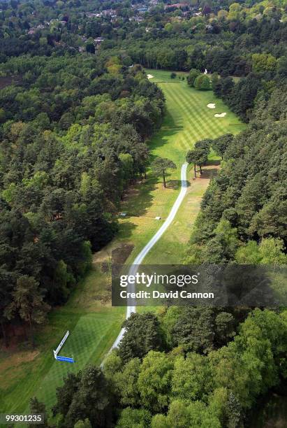 View of the par 4, 12th hole on the recently renovated West Course at the Wentworth Club venue for the 2010 BMW PGA Championship at Wentworth on May...