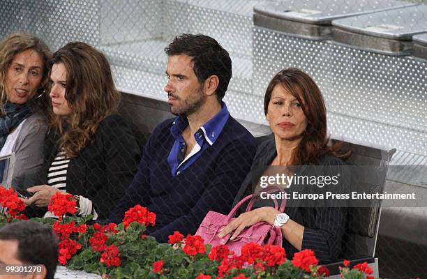 Toni Salazar, Roberto Liano and Mar Saura attend the Mutua Madrilena Madrid Open on May 13, 2010 in Madrid, Spain.