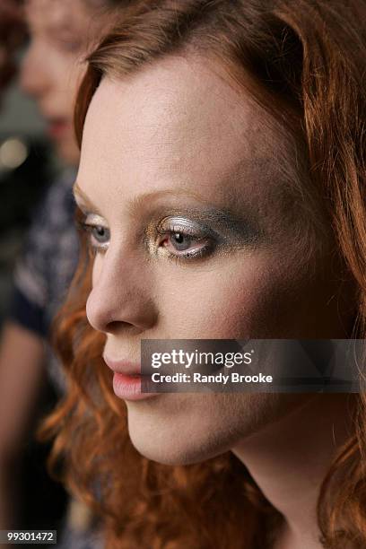 Karen Elson backstage at H&M Live From Central Park