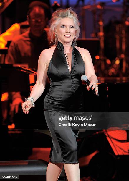 Debbie Harry performs on stage during the Almay concert to celebrate the Rainforest Fund's 21st birthday at Carnegie Hall on May 13, 2010 in New York...