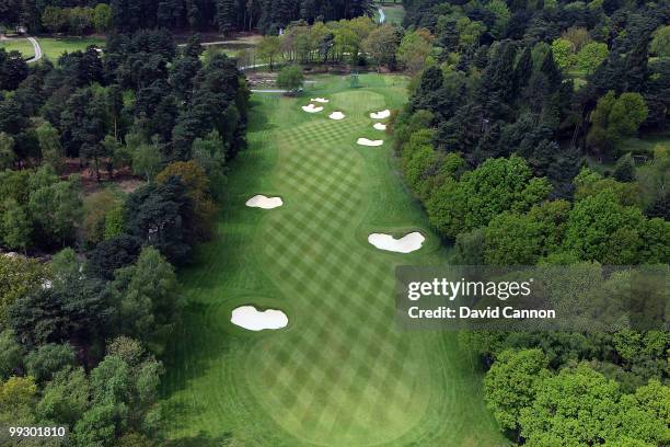 View of the par 4, 6th hole on the recently renovated West Course at the Wentworth Club venue for the 2010 BMW PGA Championship at Wentworth on May...