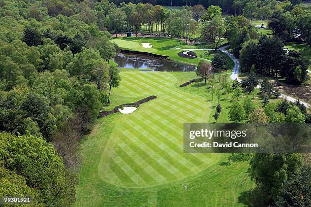 View of the par 4, 8th hole on the recently renovated West Course at the Wentworth Club venue for the 2010 BMW PGA Championship at Wentworth on May...