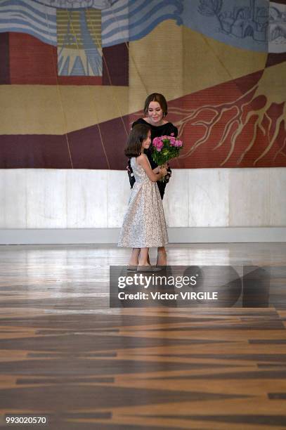 Fashion designer Ulyana Sergeenko walks the runway during the Ulyana Sergeenko Haute Couture Fall Winter 2018/2019 fashion show as part of Paris...