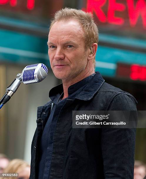Sting performs on NBC's "Today" at Rockefeller Center on May 14, 2010 in New York City.