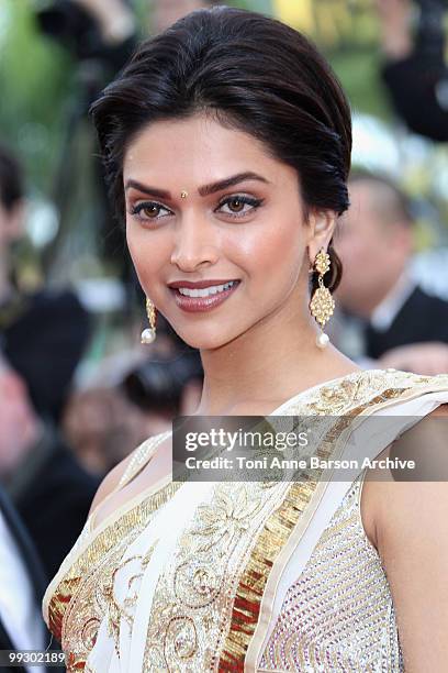 Actress Deepika Padukone attends the Premiere of 'On Tour' at the Palais des Festivals during the 63rd Annual International Cannes Film Festival on...