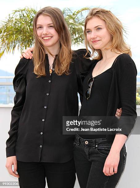Hannah Murrah and Imogen Poots attend the 'Chatroom' Photo Call held at the Palais des Festivals during the 63rd Annual International Cannes Film...