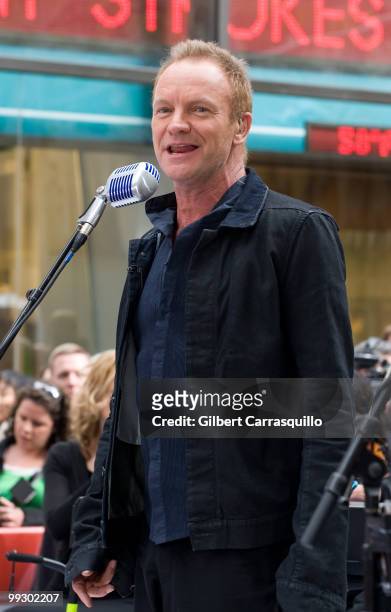 Sting performs on NBC's "Today" at Rockefeller Center on May 14, 2010 in New York City.