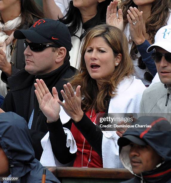 Mirka Vavrinec Roger Federers Wife celebrates victory after the Men's Singles Final match against Robin Soderling of Sweden on day fifteen of the...