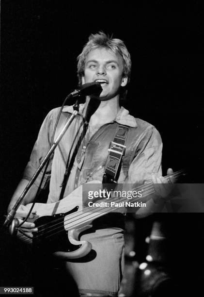 Singer Sting of The Police performs on stage at the Park West in Chicago, Illinois, May 25, 1979.