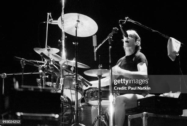 Drummer Stewart Copeland of The Police performs on stage at the Park West in Chicago, Illinois, May 25, 1979.