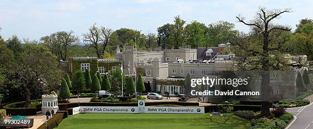 View of the the par 4, 1st tee with the clubhouse behind on the recently renovated West Course at the Wentworth Club venue for the 2010 BMW PGA...