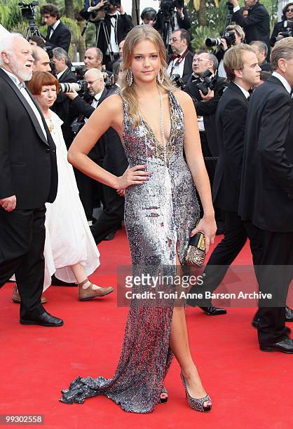 Model Esti Ginzburg attends the Opening Night Premiere of 'Robin Hood' at the Palais des Festivals during the 63rd Annual International Cannes Film...