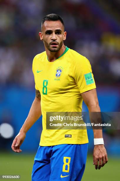 Renato Augusto of Brazil looks on during the 2018 FIFA World Cup Russia Quarter Final match between Brazil and Belgium at Kazan Arena on July 6, 2018...
