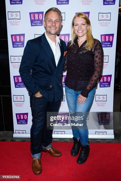 Craig Robert Young and Helen Oakleigh attend a screening of 'Different For Girls' at The Curzon Mayfair on July 6, 2018 in London, England.