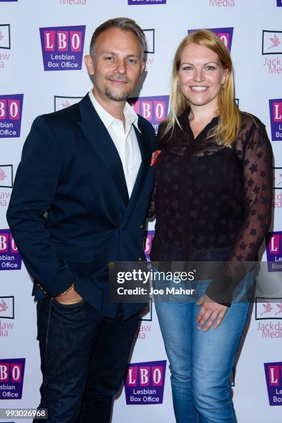 Craig Robert Young and Helen Oakleigh attend a screening of 'Different For Girls' at The Curzon Mayfair on July 6, 2018 in London, England.